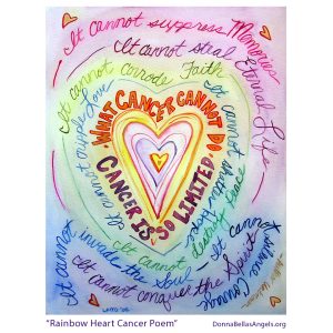 Rainbow Heart What Cancer Cannot Do Poem Art Watercolor Painting