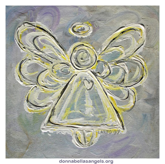 Silver White Light Guardian Angel Art Painting from Color Series