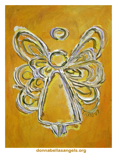 White, Gold, and Yellow Guardian Angel Art Painting