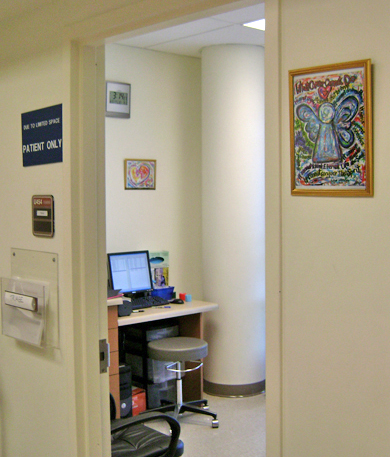 Colorful Cancer Angel Print on Cancer Clinic CTRC Wall