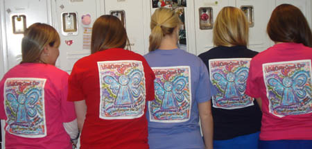 T-shirt Fundraiser with Color Cancer Angel painting