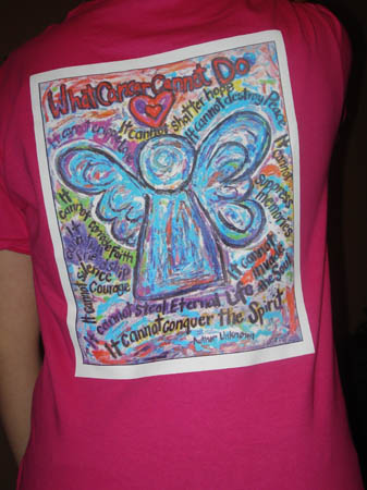 Cancer Angel T-shirt Back