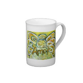 Amor (Love) Angel Word Bone China Mug specialtymug