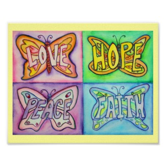 4 Words Butterfly Wings Inspirational Art Posters