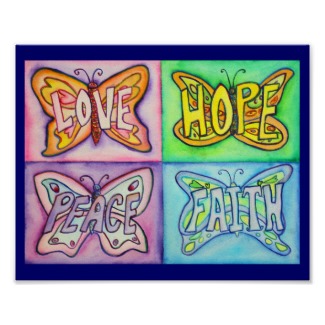 4 Words Butterfly Wings Inspirational Art Painting Posters
