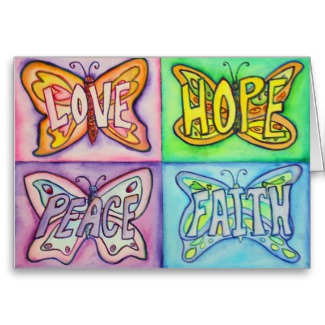 4 Words Butterfly Wings Art Greeting or Note Cards