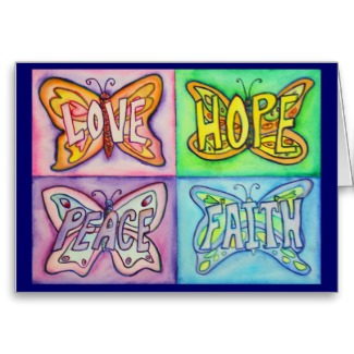 Butterfly Wings Four Words Greeting or Note Cards