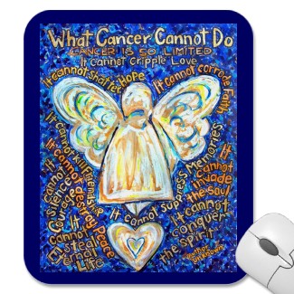 What Cancer Cannot Do Blue & Gold Angel Mousepad
