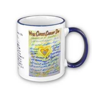 What Cancer Cannot Do Blue & Gold Text Mug or Cup mug
