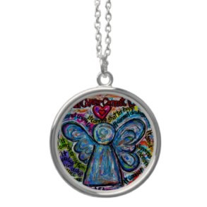 Colorful Cancer Angel Silver Necklace Charm