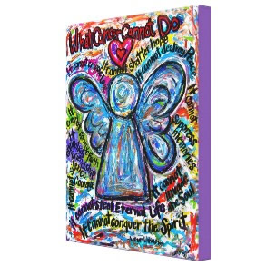 Colorful Cancer Angel Wrapped Canvas Art Print Painting