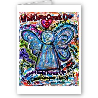 Colorful Cancer Angel Greeting Card or Note Cards