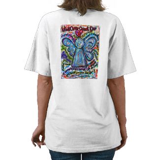 Colorful Cancer Angel T-shirt (Angel Back &amp; Poem)