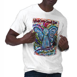 Colorful Cancer Angel T-shirt (Angel Front &amp; Poem)