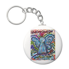 Colorful Cancer Angel Keychain Pendant