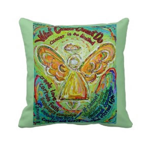 Rainbow Cancer Angel Decorative Throw Pillow throwpillow