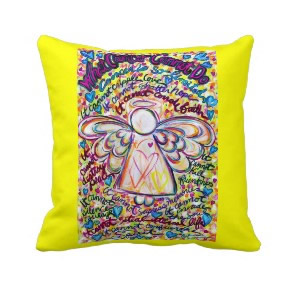 Spring Hearts Cancer Angel Decorative Throw Pillow throwpillow