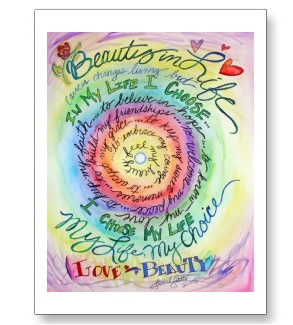 Beauty in Life Rounded rainbow Postcard