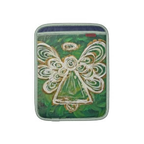 Green Angel Art Painting iPad Computer Sleeves rickshawsleeve