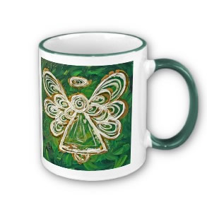 Green Guardian Angel Mug or Cup mug