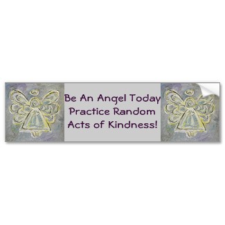Random Acts of Kindness White Angel Bumper Sticker bumpersticker