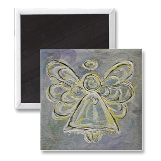 Silver and White Light Angel Magnet magnet