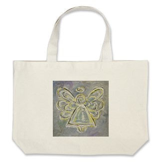 Silver and White Light Angel Tote Bag bag