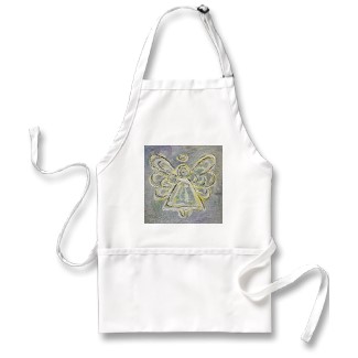 Silver and White Light Guardian Angel Apron apron