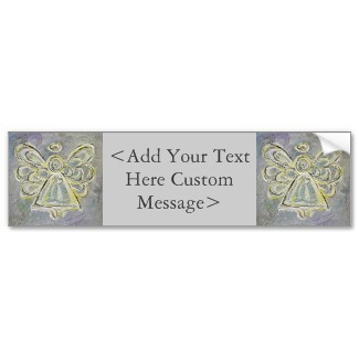 White and Silver Angel Bumper Sticker bumpersticker