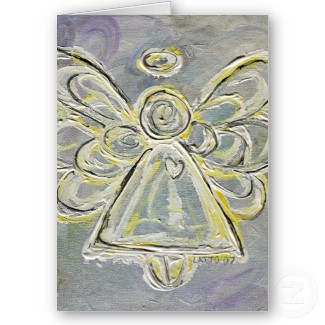 White and Silver Angel Greeting Card or Note Cards card