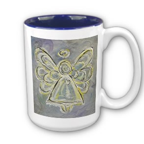 White and Silver Angel Mug or Cup mug