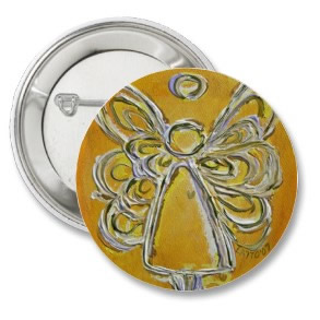 Yellow Angel Buttons or Pins