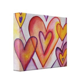 Interlocking Love Hearts Canvas Art Paintings wrappedcanvas