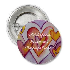 Love Hearts Custom Personalized Button Pins button