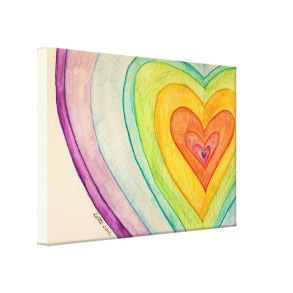 Rainbow Friendship Hearts Art Painting Prints wrappedcanvas