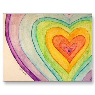 Rainbow Friendship Hearts Postcards or Cards postcard