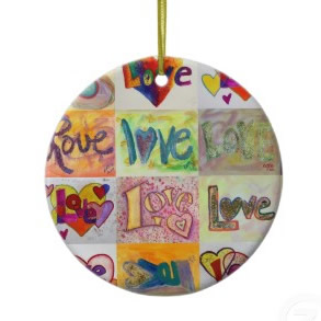 Love Art Words XOXO Ornament Painting ornament