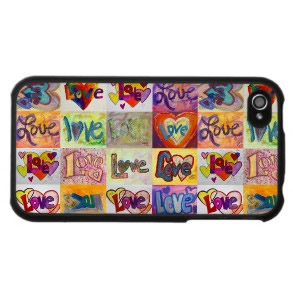 Love Word Artwork Paintings iPhone 4 Case