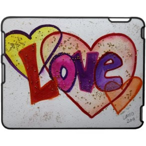 Love Heart Rings Glitter Art iPad Hard Fitted Case