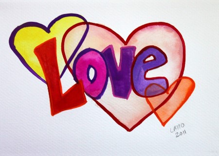 Love Heart Rings Word Painting