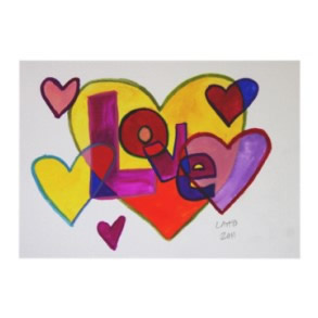Patchwork Hearts Love Art Invitation