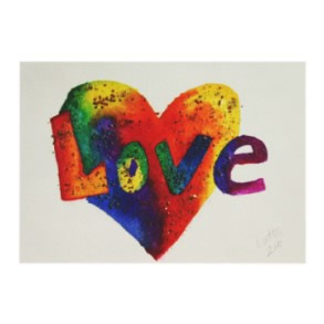 Rainbow Love Word Art Painting Invite or Announcements