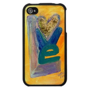 Love Spring Stack Glitter Word Art iPhone 4 Case