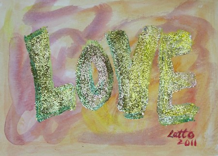 Summer Glow Love Word Art Painting