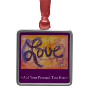 Love Sunset Golden Glow Word Painting Customized Ornament