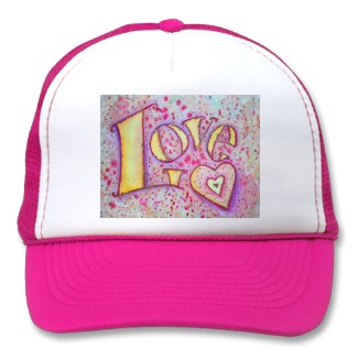 Love Word Art Hat or Caps Painting