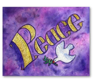 Peace Word Art Poster Print