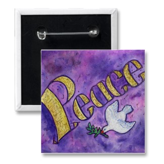 Peace Dove Button Word Art