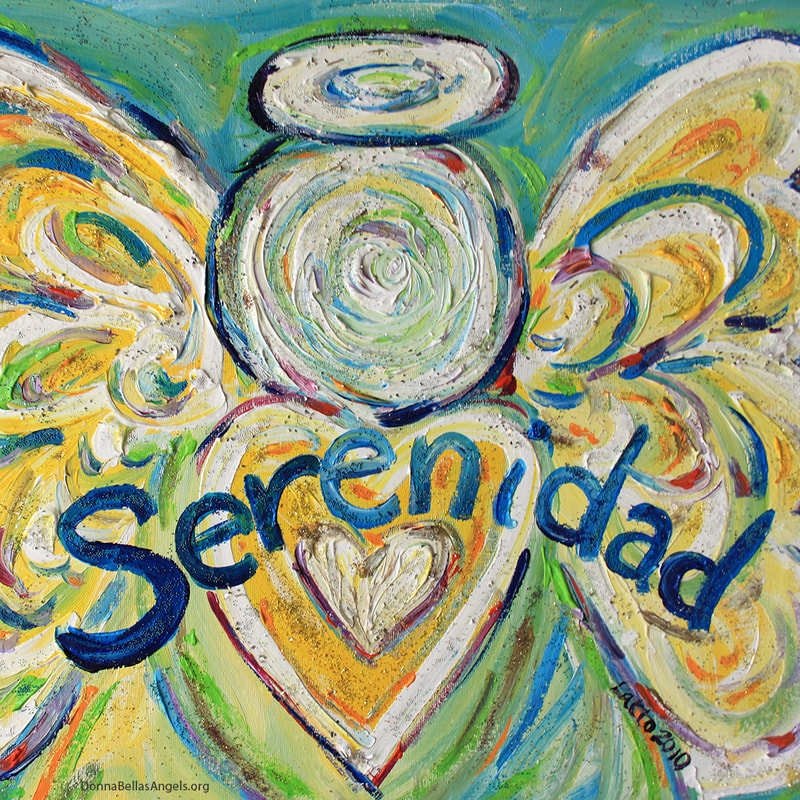Serenidad Word Art Guardian Angel Art Painting