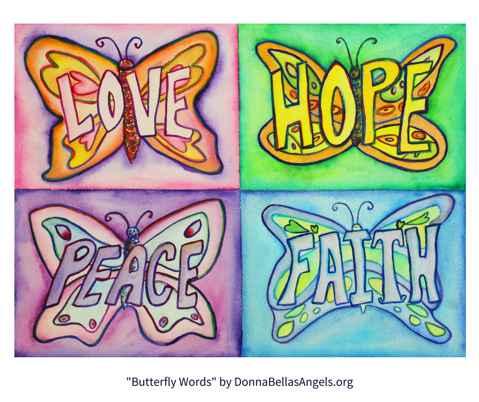 Word Art Butterflies Inspirational Painting